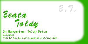 beata toldy business card